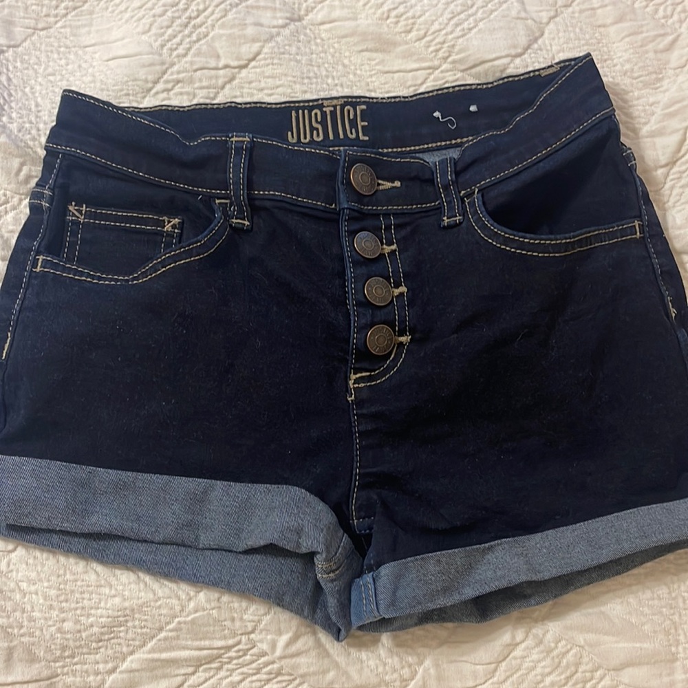Justice denim jean shorts size 14 like new